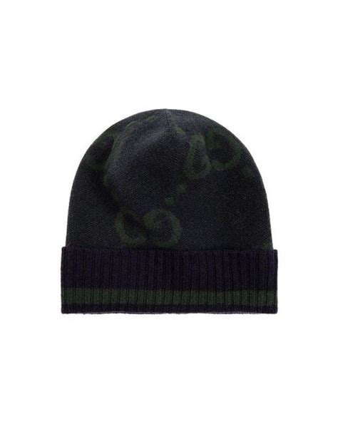 gucci black cashmere beanie|men's black gucci beanie.